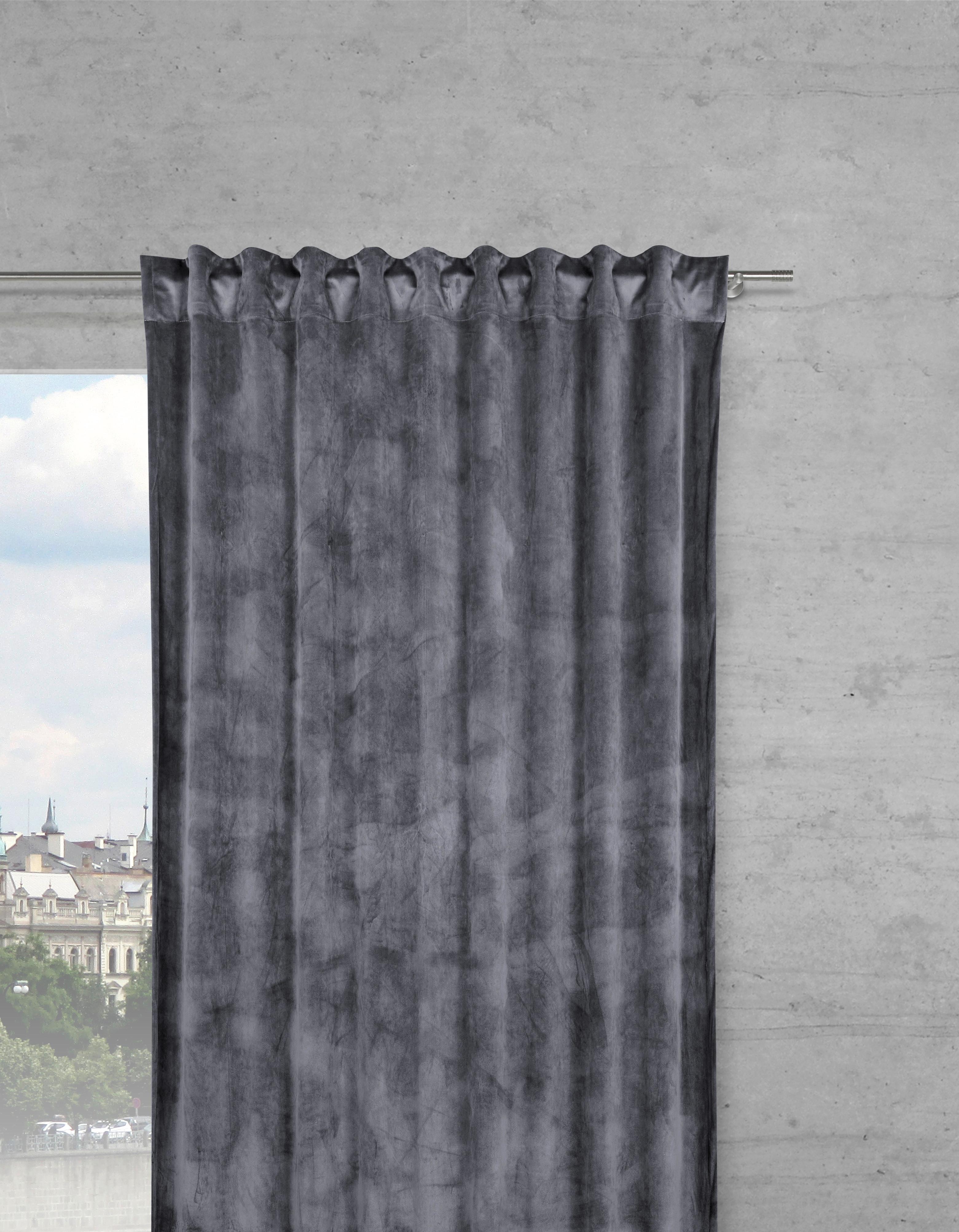 HOTOVÝ ZÁVES Viola, 140/245cm, antracit - antracitová, Konventionell, textil (140/245cm) - Premium Living