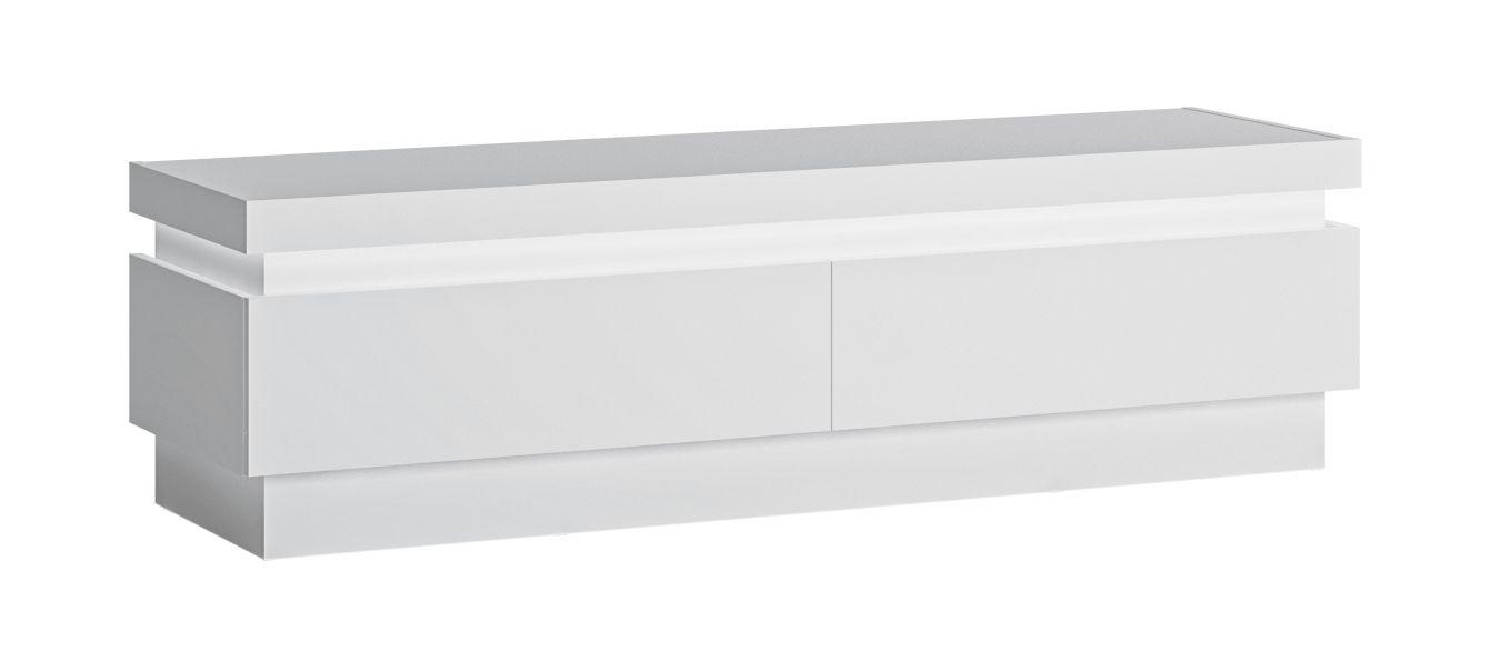 TV-Element Lyon - Weiß Hochglanz/Schwarz, Trend, Holzwerkstoff (146/41,7/42cm)
