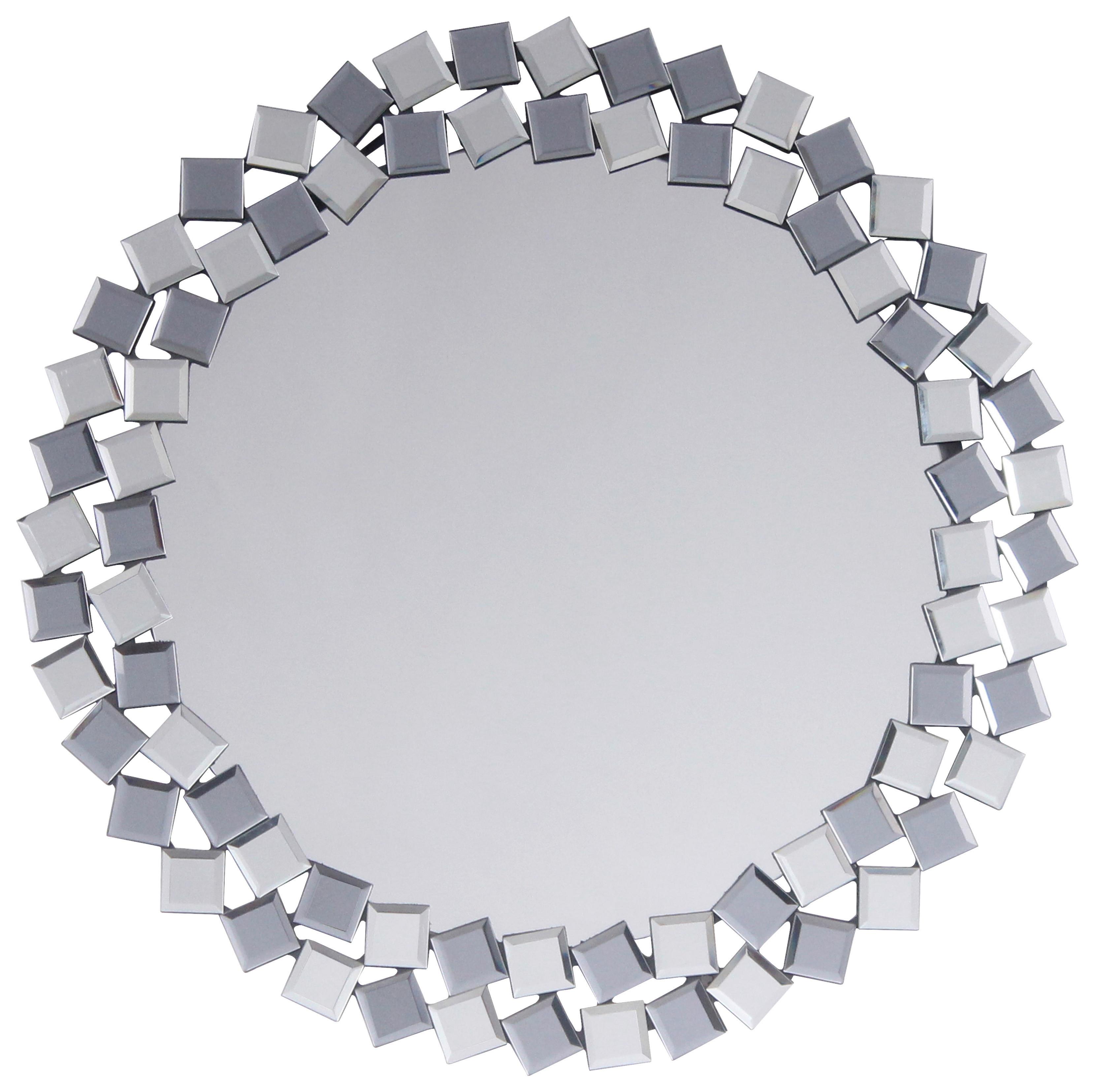 Wandspiegel Mosaic 1825 Silber / Grau - Silberfarben/Grau, Basics, Glas/Holzwerkstoff (80/80/1,6cm) - Kayoom