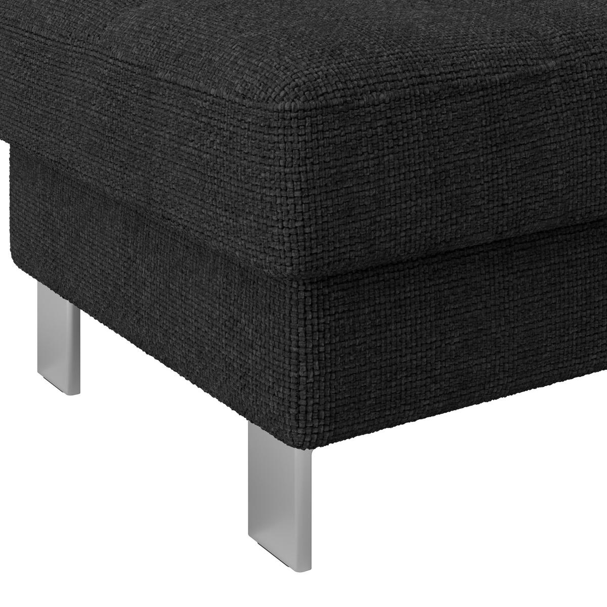 Polsterhocker Savona Webstoff Anthrazit H: 44 Cm - Graphitfarben, MODERN, Textil (90/44/73cm) - Ondega