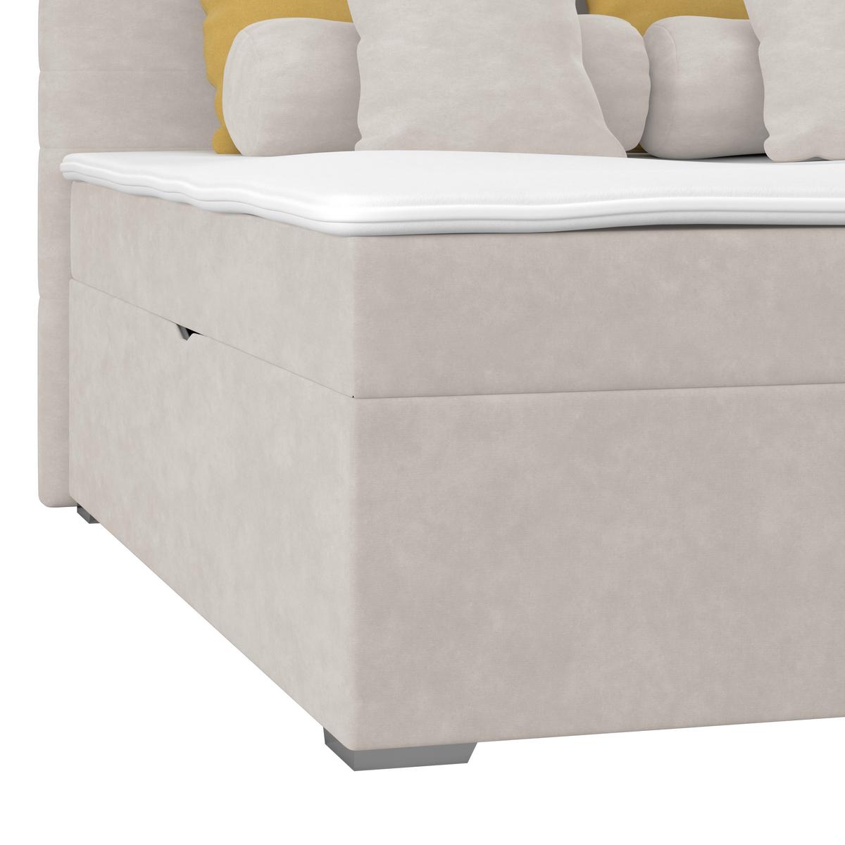 Čalúnená posteľ ADRIA 180x200 cm, sivohnedá - chrómová/taupe, Konventionell, drevo/textil (180/200cm)