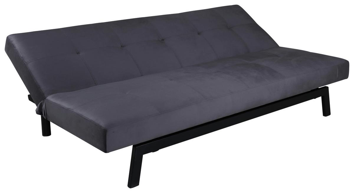 Schlafsofa Bodil - Dunkelgrau, Design, Textil/Metall (180/80/55cm) - Livetastic