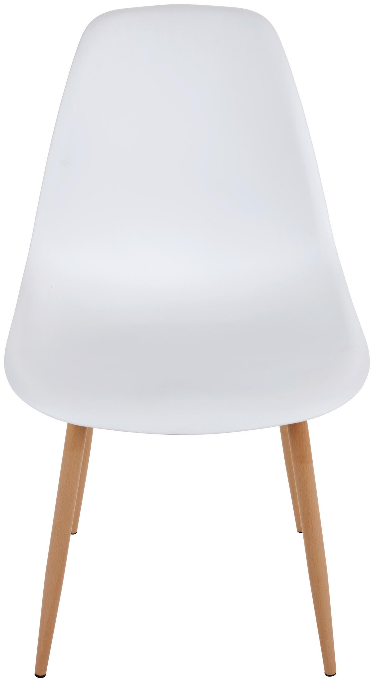 Esszimmerstuhl Rivan Weiß Dekor - Buchefarben/Weiß, MODERN, Kunststoff/Metall (44/83/53cm) - Ondega