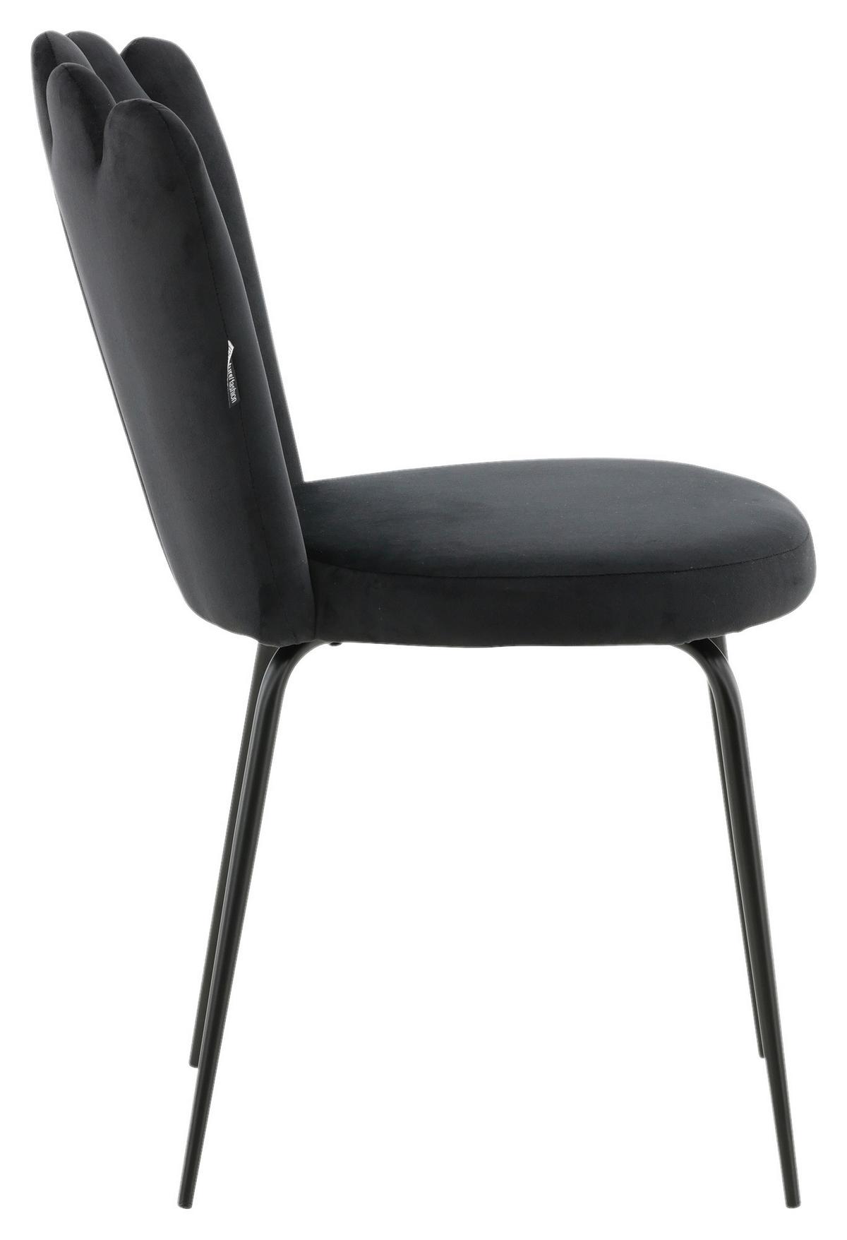 Stuhl-Set Limhamn - Schwarz, Design, Textil/Metall (44,5/82,5/54cm) - Livetastic