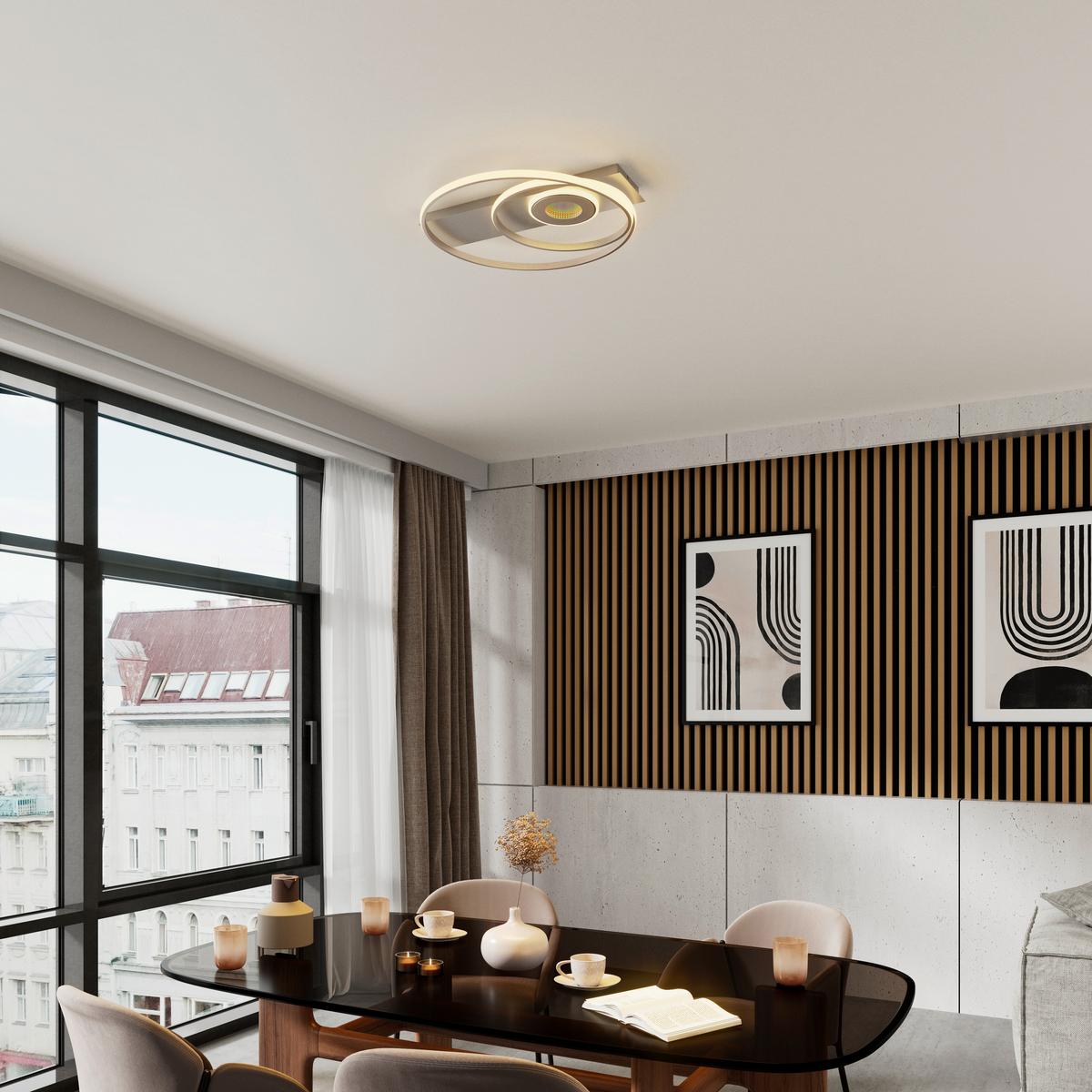 LED-Deckenleuchte CAMILLA - Silberfarben/Alufarben, Basics, Kunststoff/Metall (65/60/6cm) - Luca Bessoni