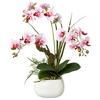 Kunstpflanze Orchideen Rosa, Topf: Weiß, H: 46 cm - Rosa/Weiß, Design, Keramik/Kunststoff (46cm) - P & B
