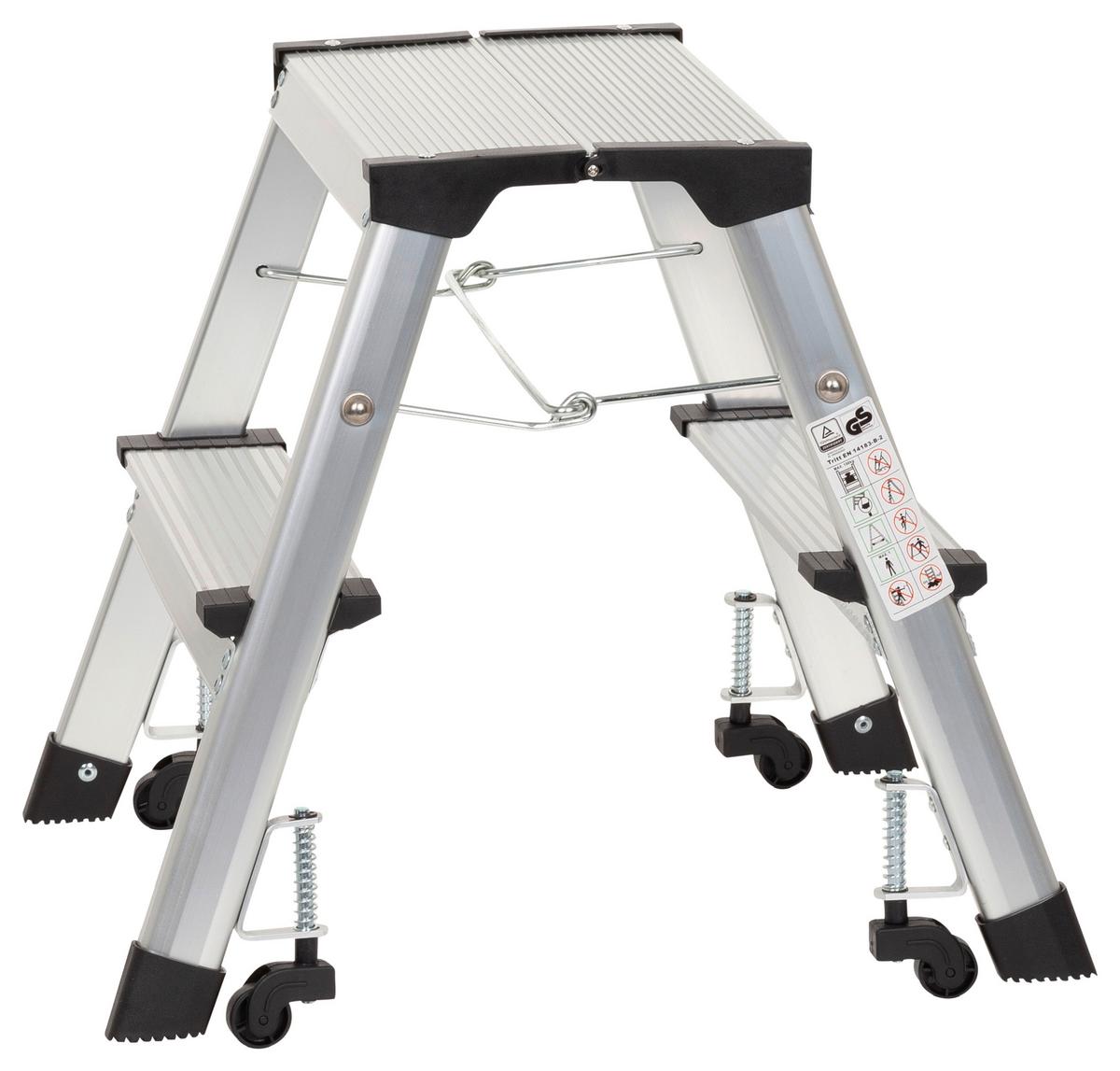 Klapptrittleiter Solid Vi - Alufarben, Basics, Metall (39,5/46/23cm) - MID.YOU