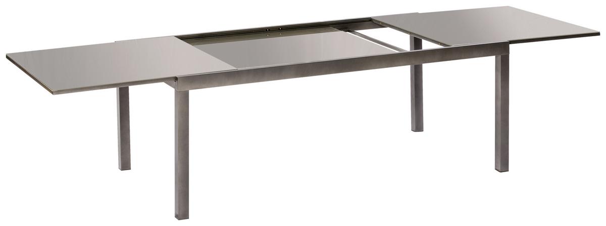 Gartengarnitur Marini 7-Teilig Marini aus Aluminium - Graphitfarben/Grau, KONVENTIONELL, Glas/Textil - Gardenson