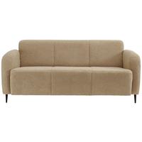 3-Sitzer-Sofa Marone Creme Teddystoff - Creme/Schwarz, MODERN, Textil (180/76/90cm) - Livetastic