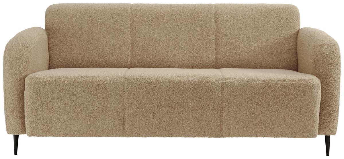 Sitzgarnitur 2-Tlg. Marone Creme - Creme/Schwarz, MODERN, Textil (180/76/90cm) - Livetastic