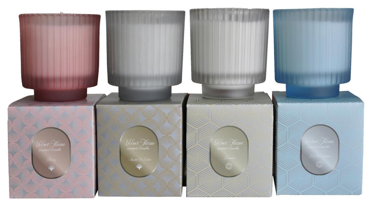 Vonná sviečka SILVER - svetlomodrá/svetlosivá, plast/prírodné materiály (7,8/8,5cm) - Mömax