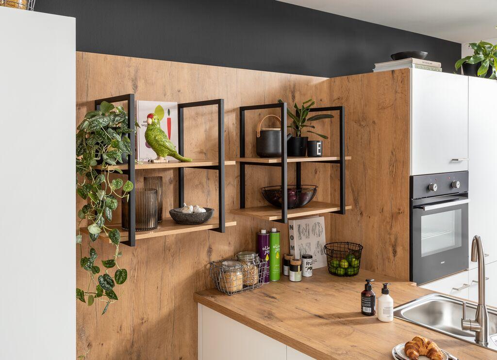 Einbauküche Ip1200 Frei Planbar Modernes Design - Eichefarben/Weiß, MODERN, Holzwerkstoff - Impuls