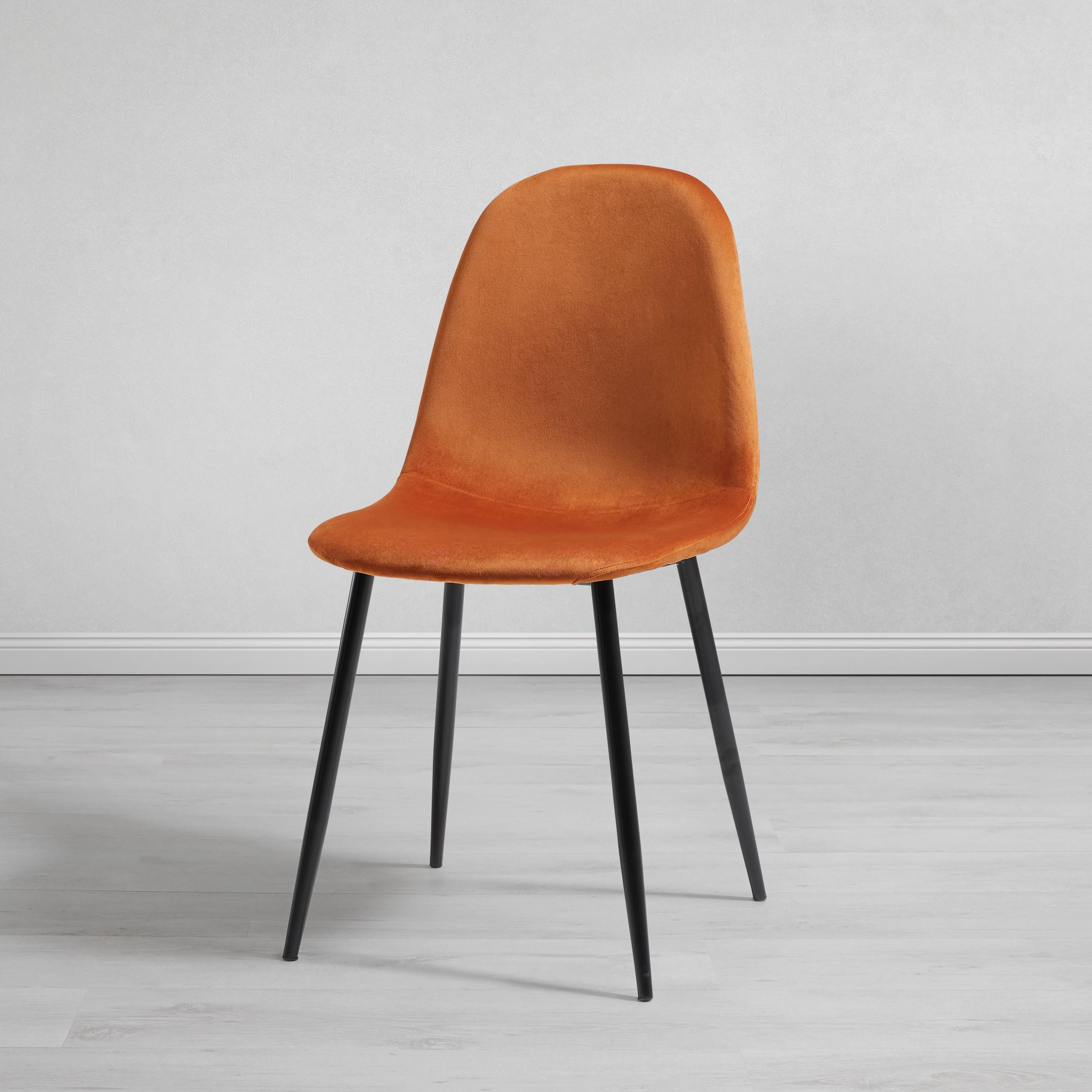 Židle Lio - černá/rezavá, Moderní, kov/dřevo (43/86/55cm) - Modern Living