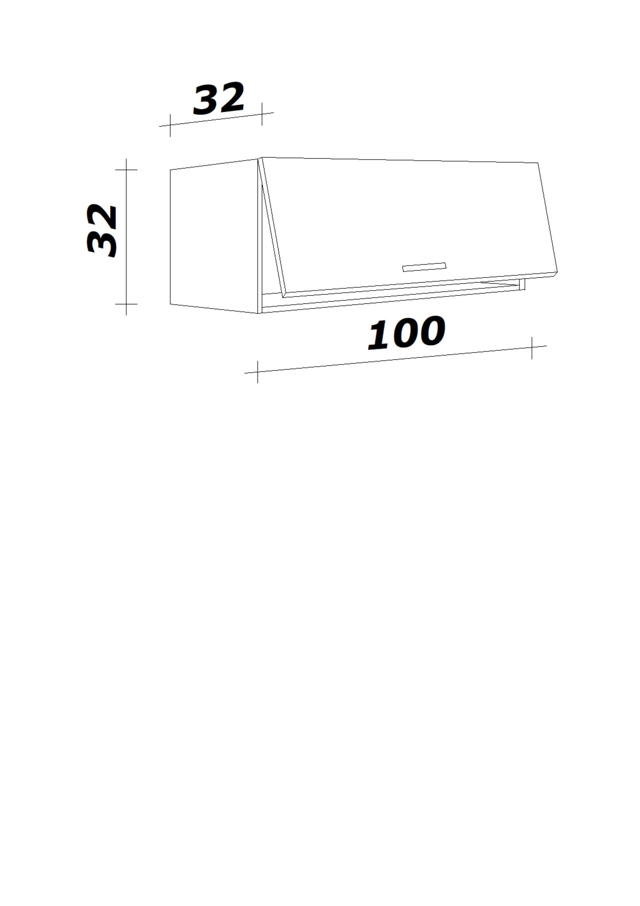 Küchenoberschrank Nepal Sonoma Eiche/Kaschmir B: 100cm - Kaschmir/Sonoma Eiche, KONVENTIONELL, Holzwerkstoff (100/32/32cm) - FlexWell