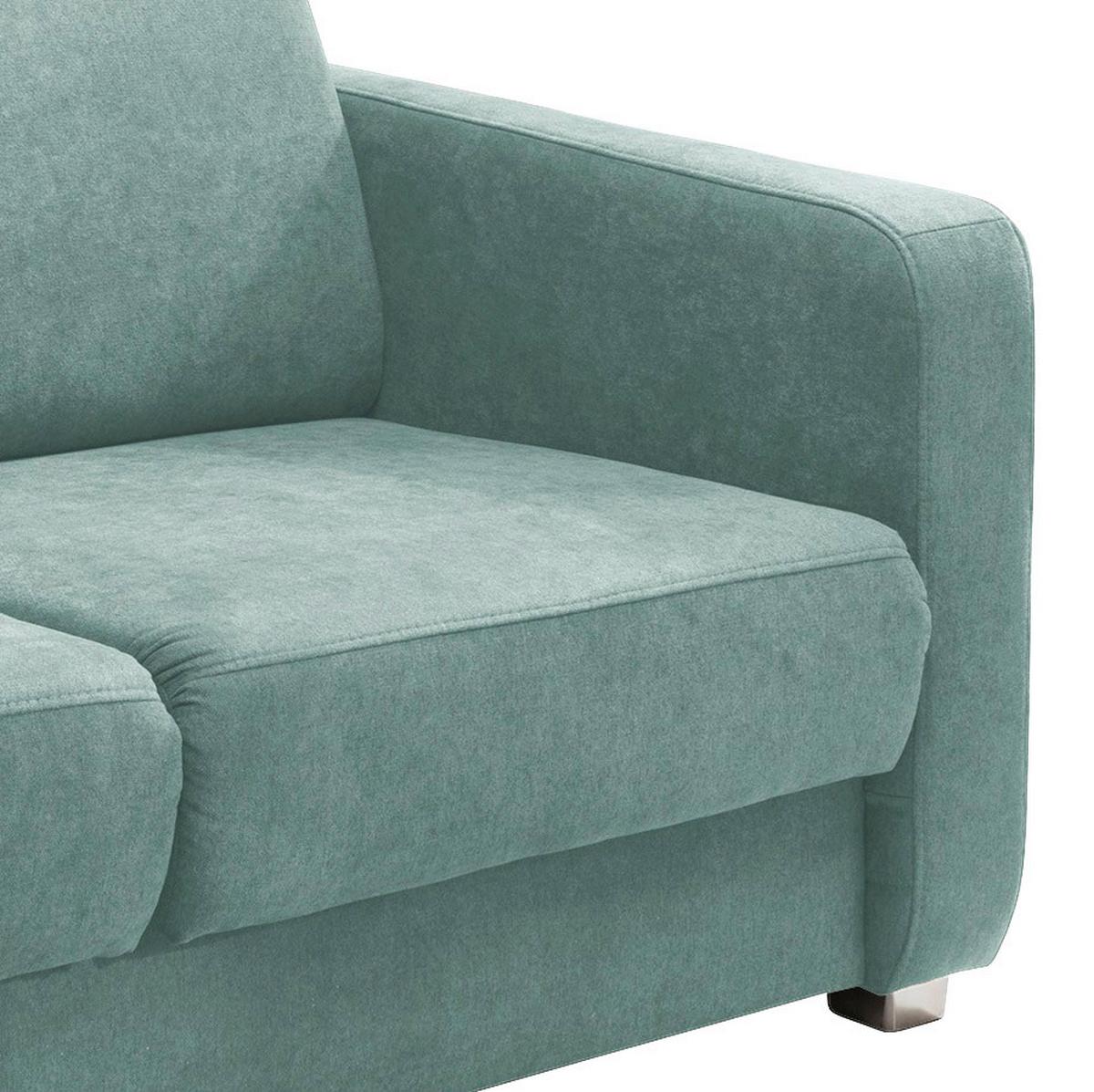 2-sitzer-sofa Mit Schlaffunkt. Mia Hellgrün - Chromfarben/Mintgrün, Basics, Textil (159/88/87cm) - Livetastic