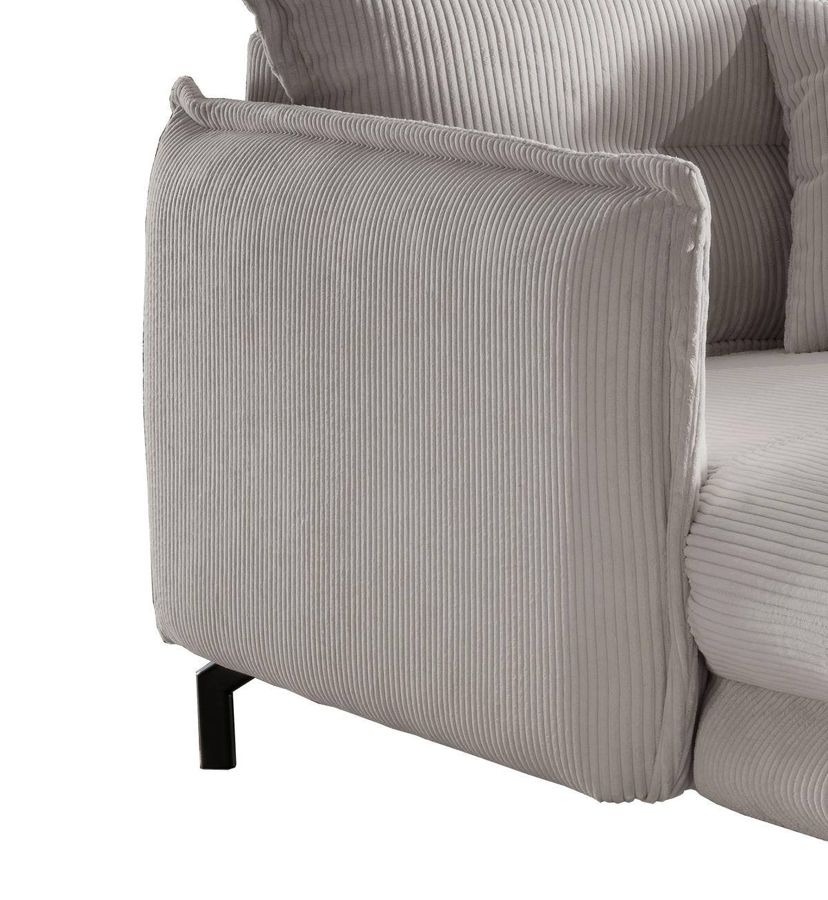 Polstersessel mit Armlehnen Lava Stoffbezug Silberfarben - Silberfarben/Schwarz, MODERN, Textil (111/101/167cm) - Livetastic