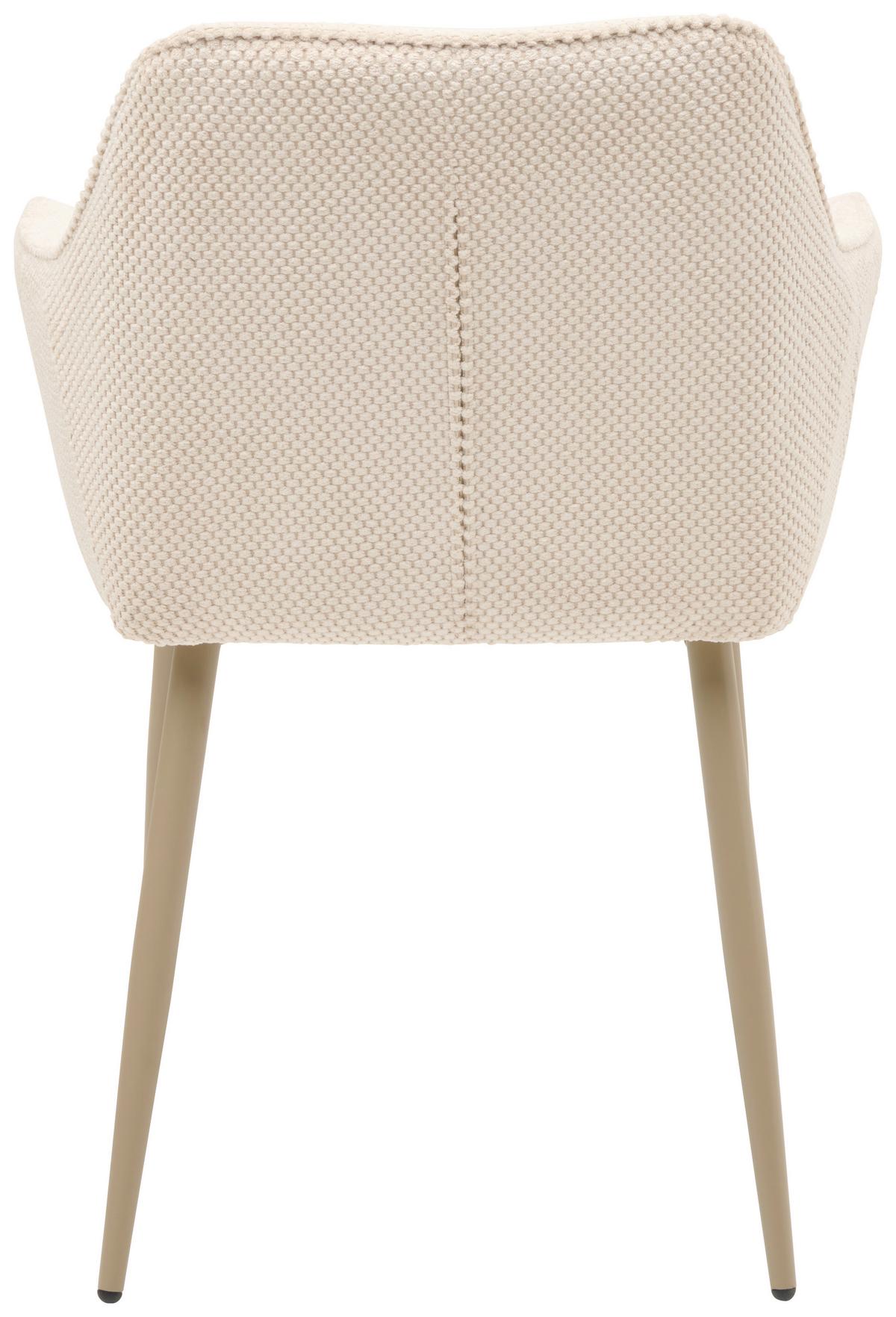 Armlehnstuhl Cora Webstoff Beige, B: 56 cm - Beige, KONVENTIONELL, Textil/Metall (56/81/61cm) - MID.YOU