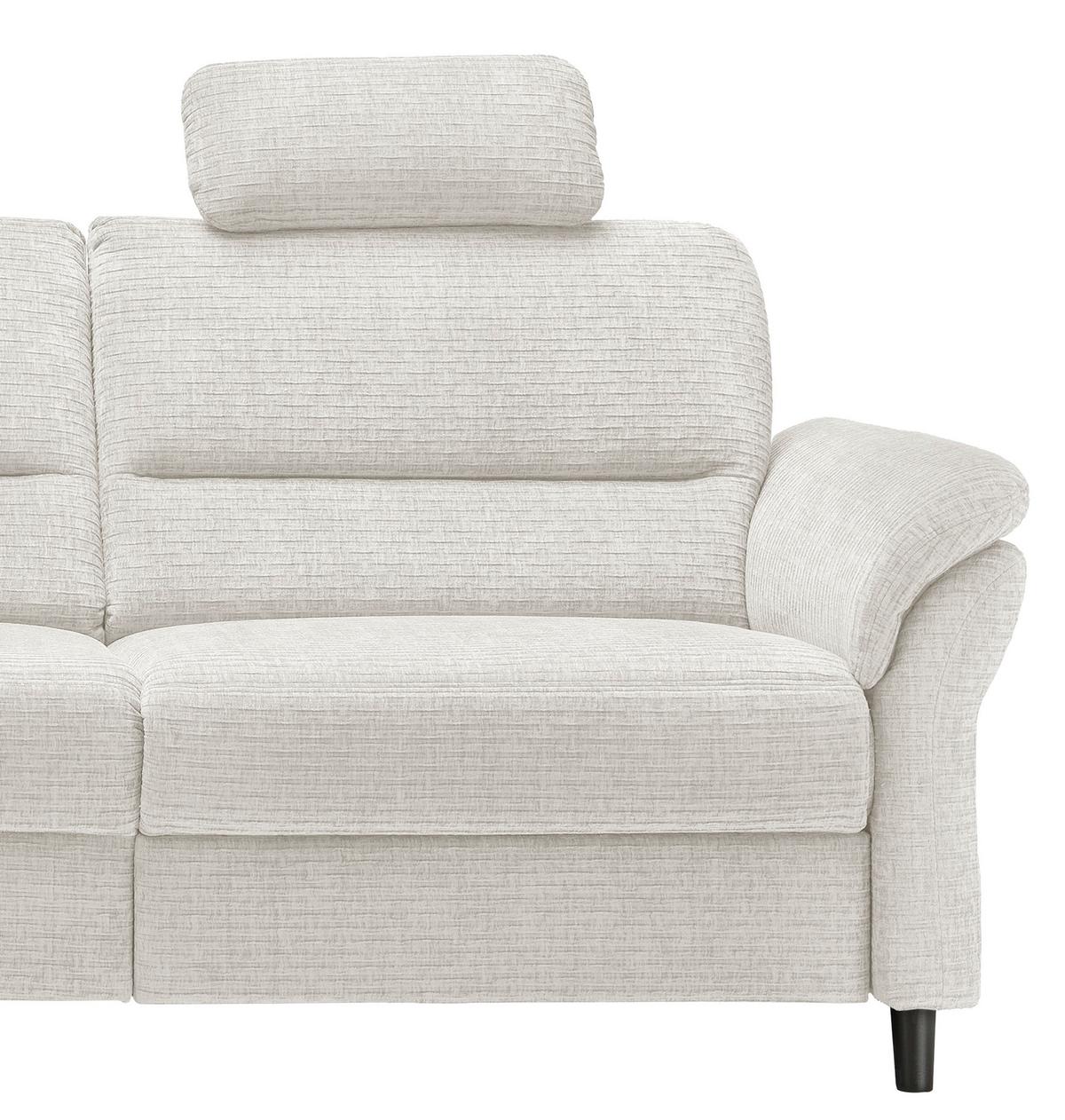 Ecksofa Cavoli Creme Relaxfunktion S: 190x266cm - Creme/Schwarz, MODERN, Textil (190/266cm) - Livetastic
