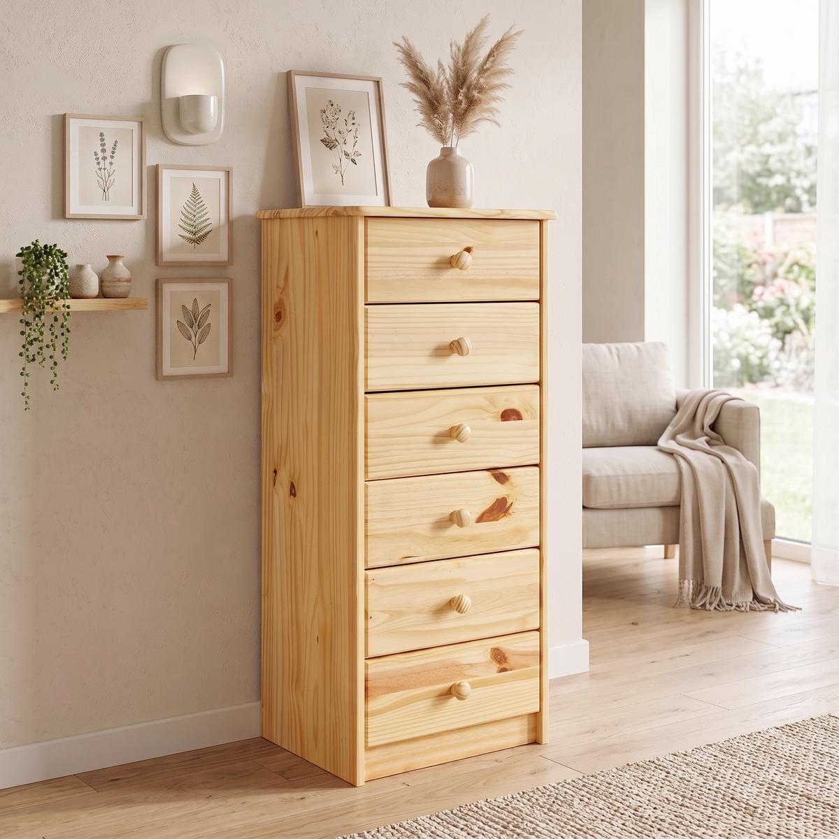 KOMMODE Naturfarben B: 43cm - Naturfarben, Natur, Holz (43/106/35cm) - Livetastic