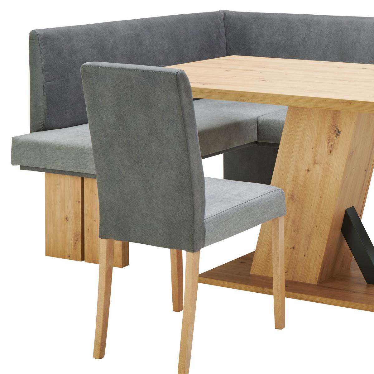 Eckbank Hellgrau/Eiche Dekor Emma 185x150 cm - Eichefarben/Anthrazit, KONVENTIONELL, Holzwerkstoff/Textil (185/150cm)