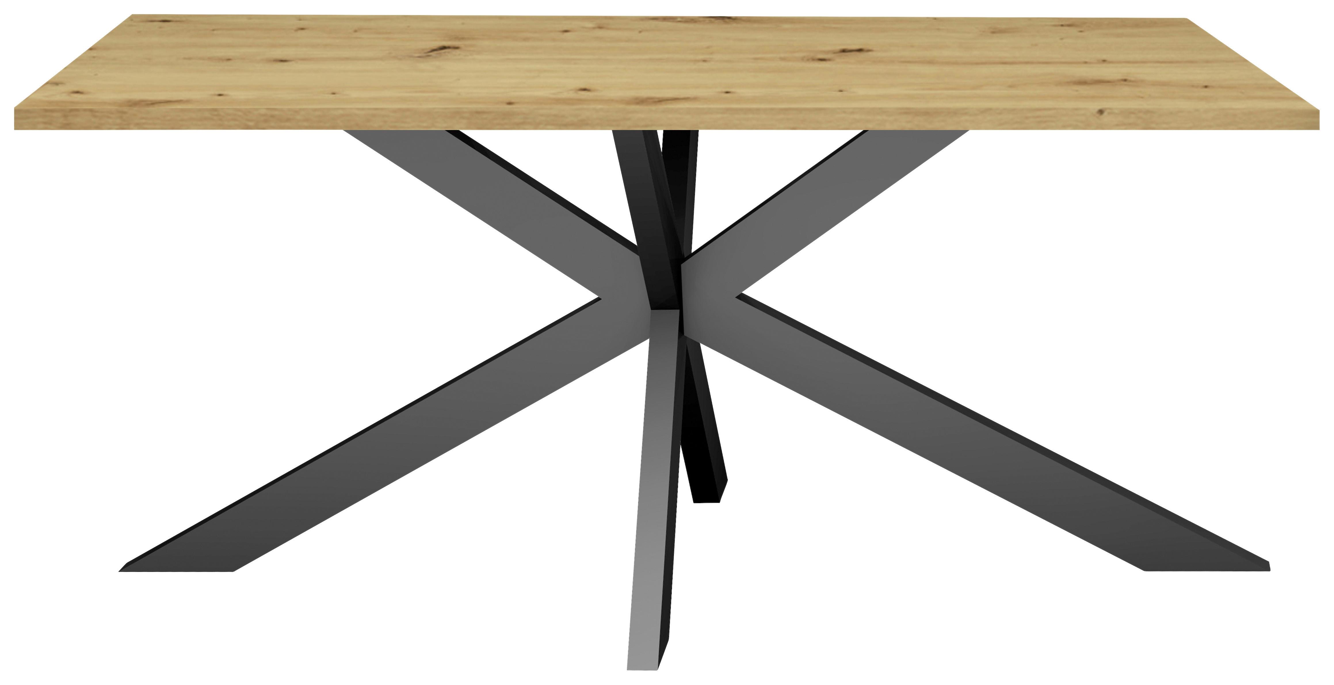 Esstisch Alex Schwarz, Eichefarben - Eichefarben/Schwarz, MODERN, Holzwerkstoff/Metall (160/90/78cm) - Livetastic