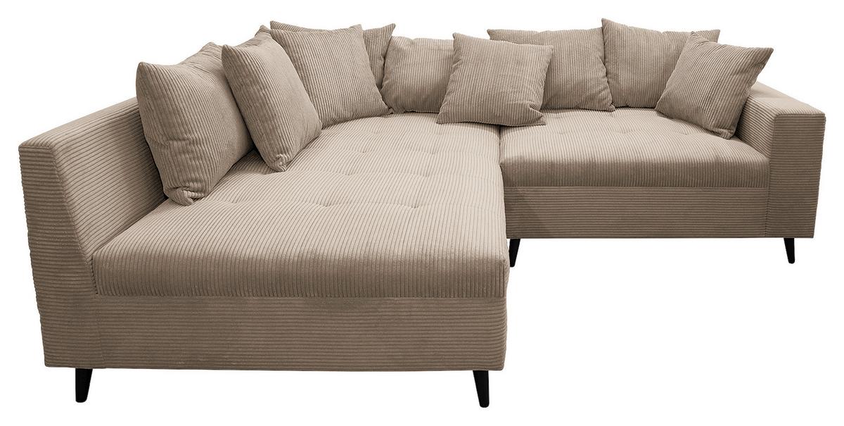 Ecksofa Pruno Hellbraun S: 174x247 Cm - Hellbraun/Schwarz, Design, Textil (174/247cm) - MID.YOU