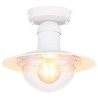 Außenleuchte Linda 15 Watt Aluminium - Klar/Weiß, Basics, Kunststoff/Metall (23,6/21,5cm) - Globo
