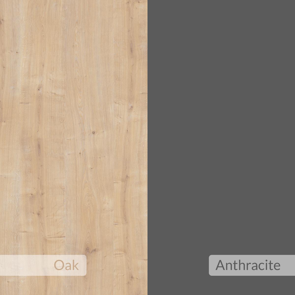 Wandgardarobe Eleva Anthrazit/eichefarben B: 74 Cm - Eichefarben/Anthrazit, Design, Holzwerkstoff/Metall (74/26/15.7cm) - Livetastic