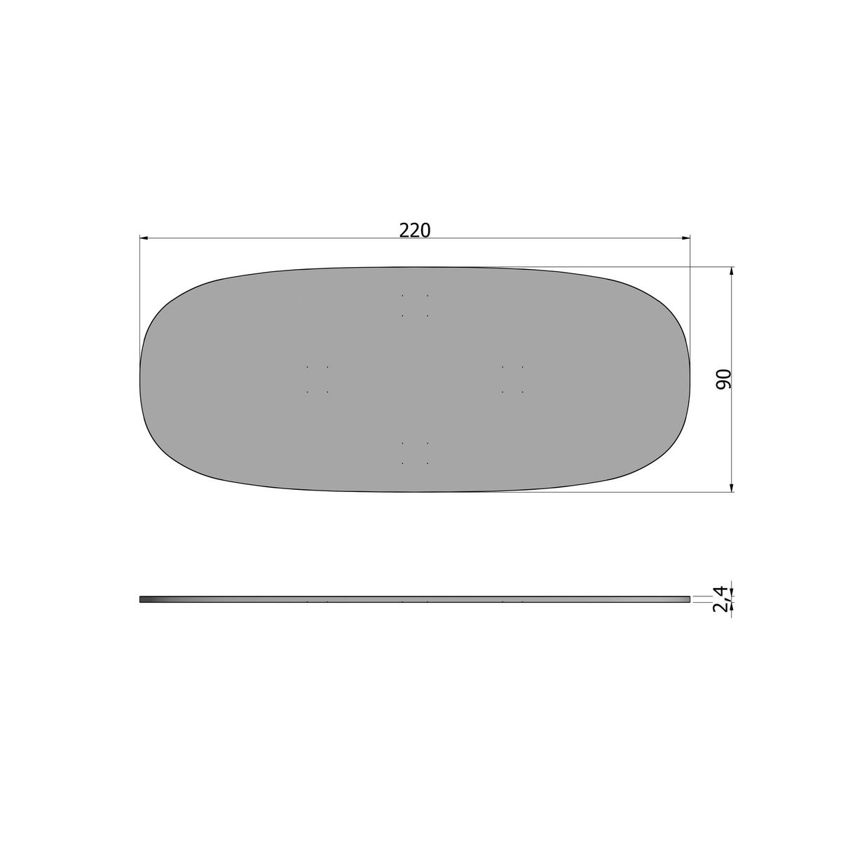 TISCHPLATTE Tablo Eichefarben L: 220cm - Eichefarben, MODERN, Holz (220/90/2,4cm) - Livetastic
