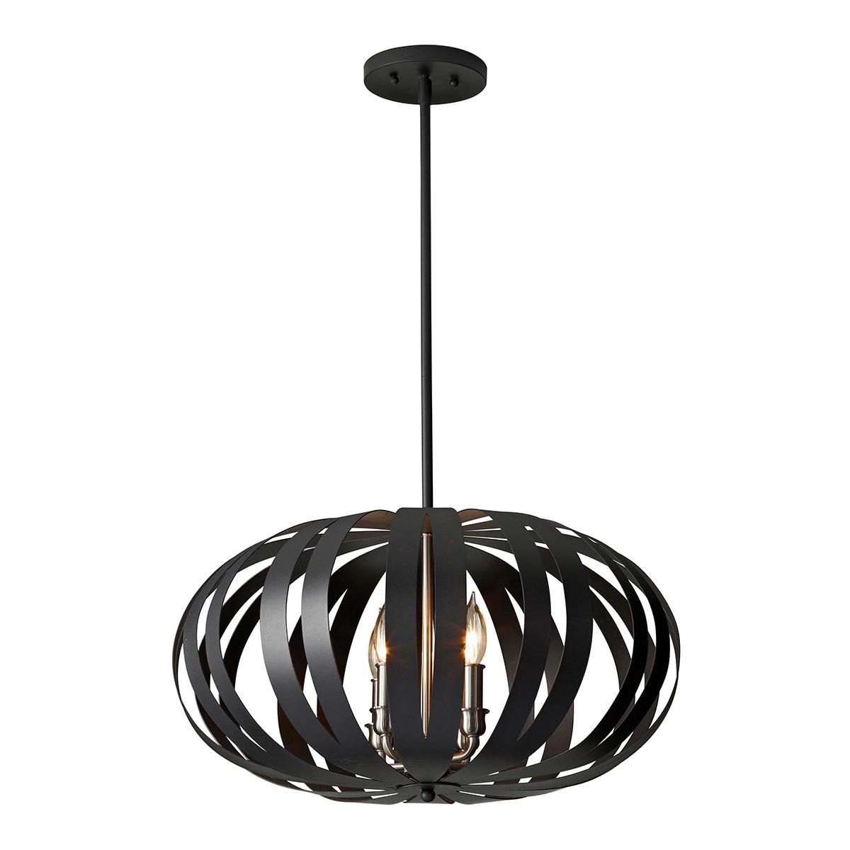 Kronleuchter Fe-Woodstock-P-M - Schwarz, Design, Metall (55.2/39.4cm) - Elstead Lighting