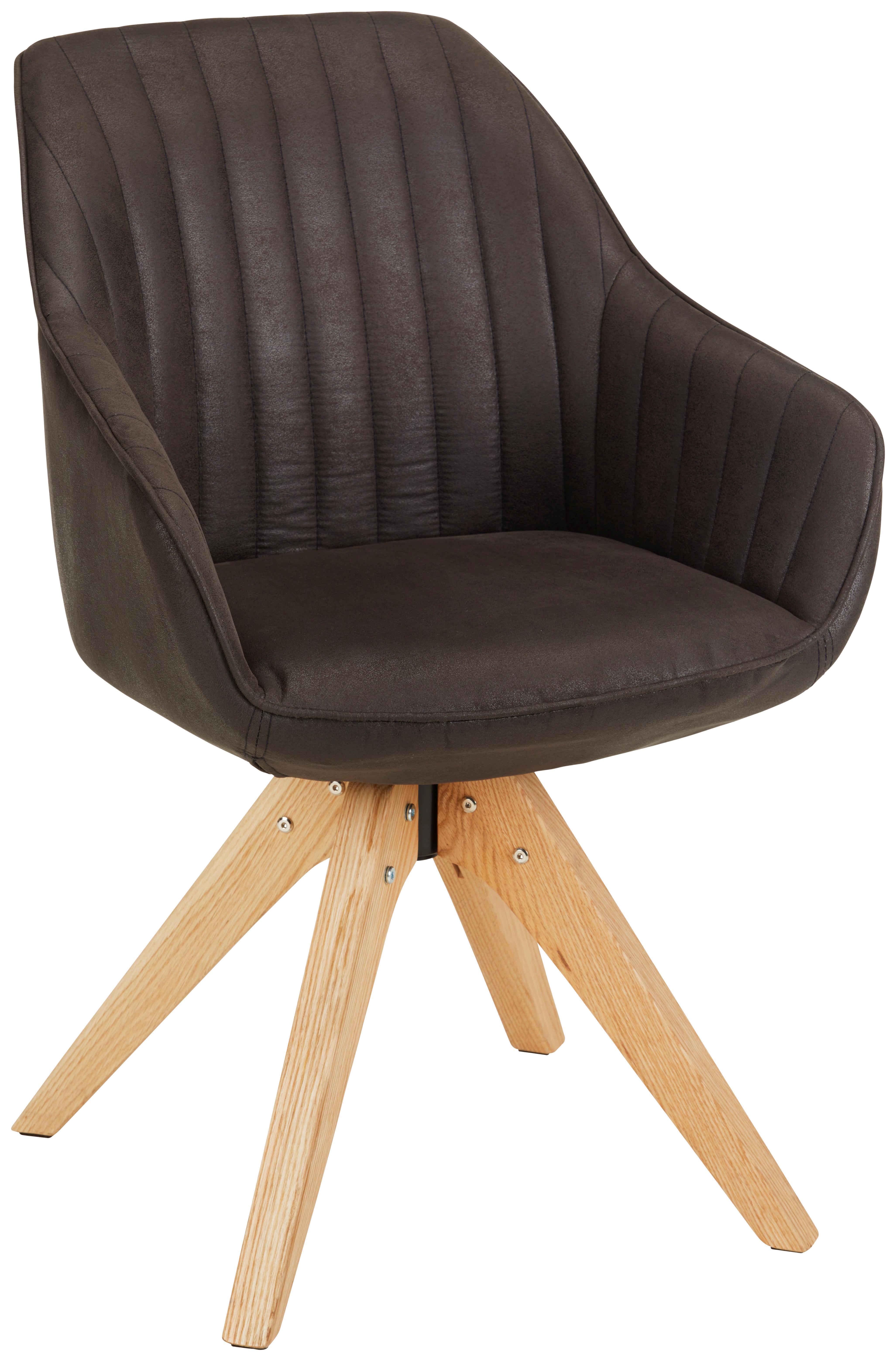 Židle S Područkami Chill - barvy dubu/tmavě šedá, dřevo/textil (60/83/65cm) - Premium Living