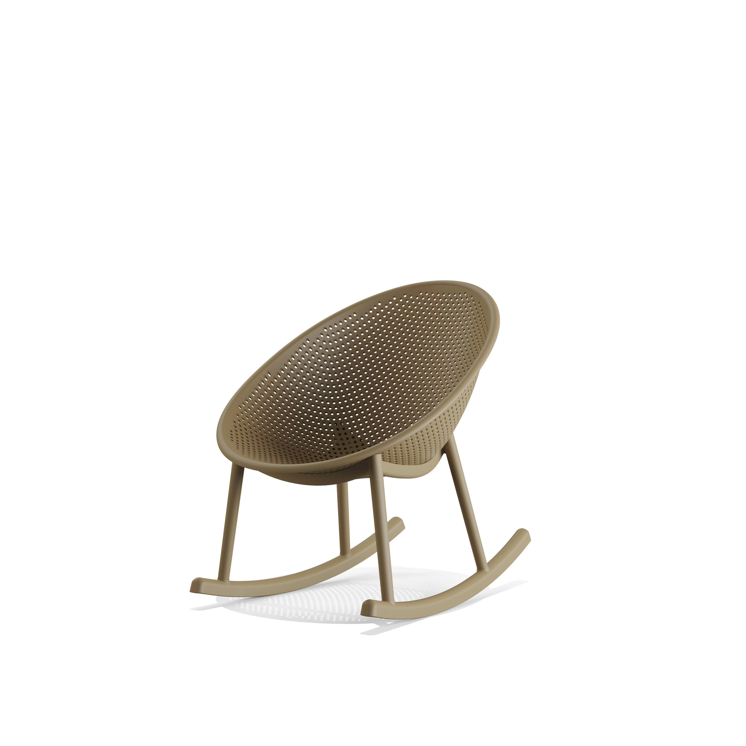 Gartenschaukelstuhl 2x Qosy – Outdoor-Schaukelstuh - Sandfarben, MODERN, Kunststoff (66/80/83cm)