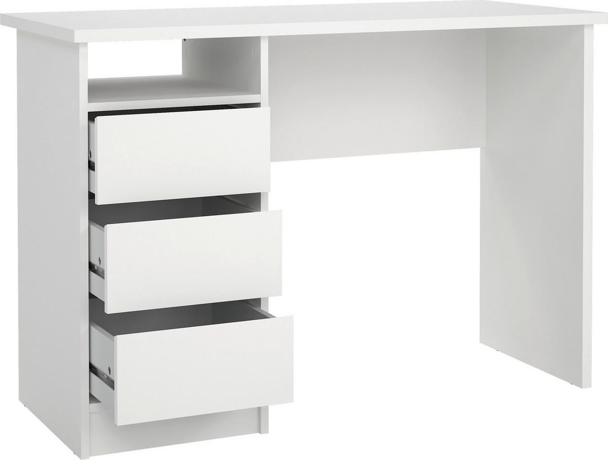 Schreibtisch Function Plus, Weiß, L: 110 cm - Weiß, MODERN, Holzwerkstoff (110/48,5/76cm) - MID.YOU