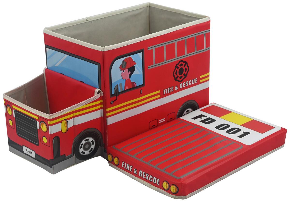 Aufbewahrungsbox Sam - Rot, KONVENTIONELL, Karton/Textil (55/25/32cm) - BUNINO