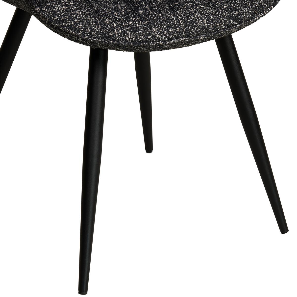 Vierfußstuhl Nikita Leinenoptik Anthrazit, B: 54cm - Anthrazit/Schwarz, KONVENTIONELL, Holz/Textil (54/88/61,5cm) - MID.YOU