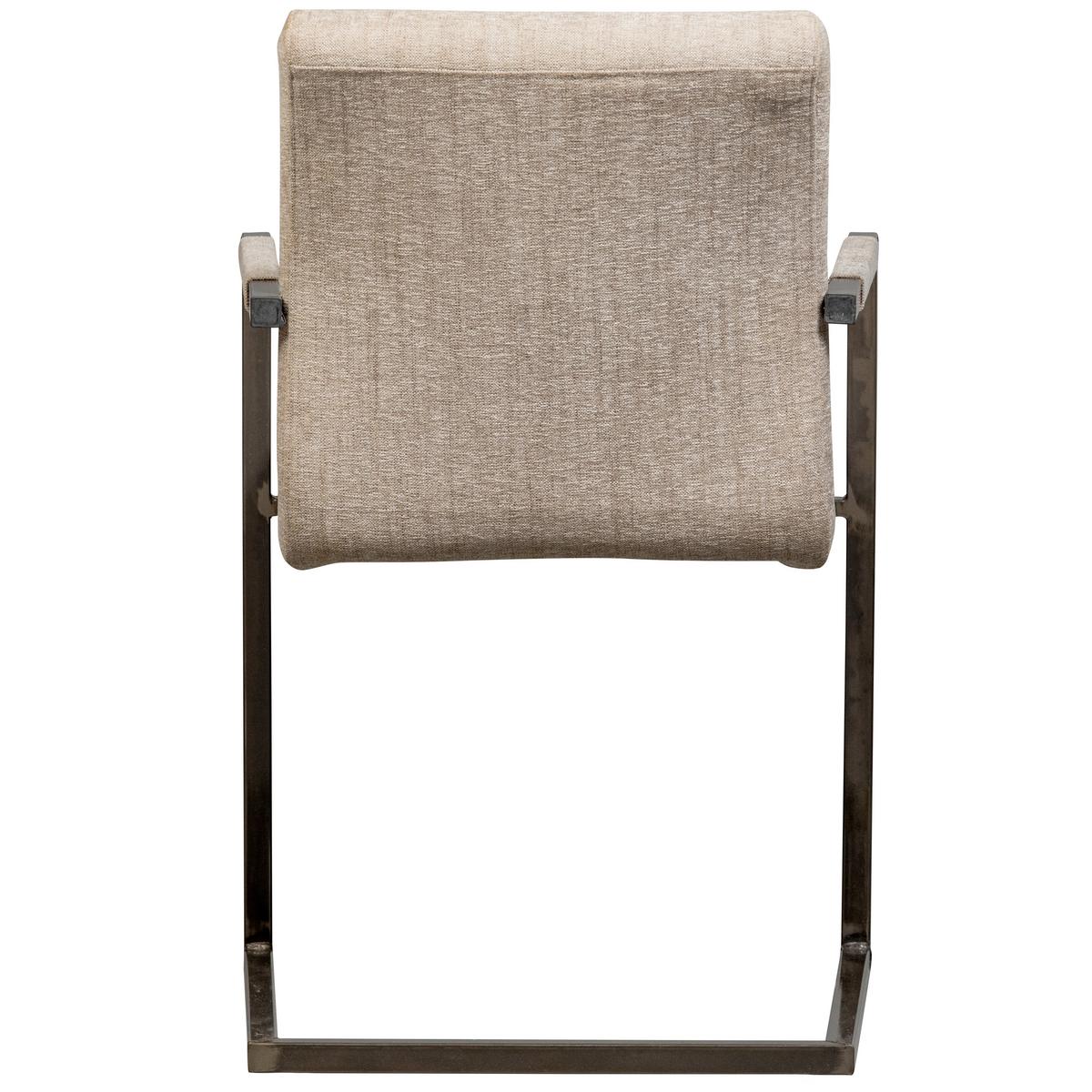 Armlehnstuhl-Set Bas Sandfarben B: 54cm - Sandfarben/Schwarz, MODERN, Textil/Metall (54/87/62cm) - Livetastic