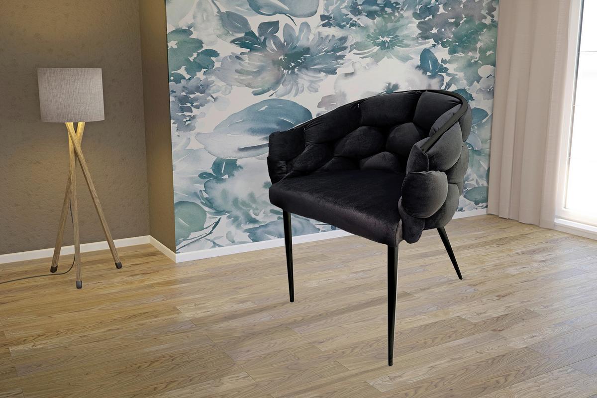 Sada stoličiek s podrúčkami 2ks/sada - čierna, Modern, kov/textil (65/79/61cm) - MID.YOU