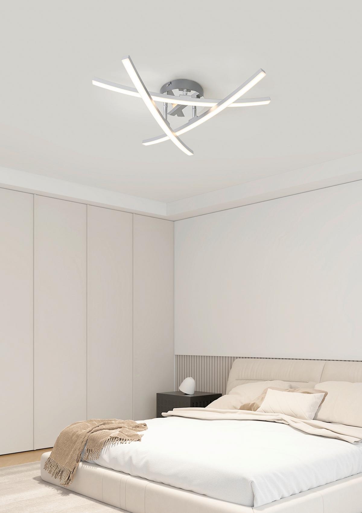 LED-Deckenleuchte Coco - Chromfarben/Silberfarben, Basics, Kunststoff/Metall (52/11cm) - Luca Bessoni