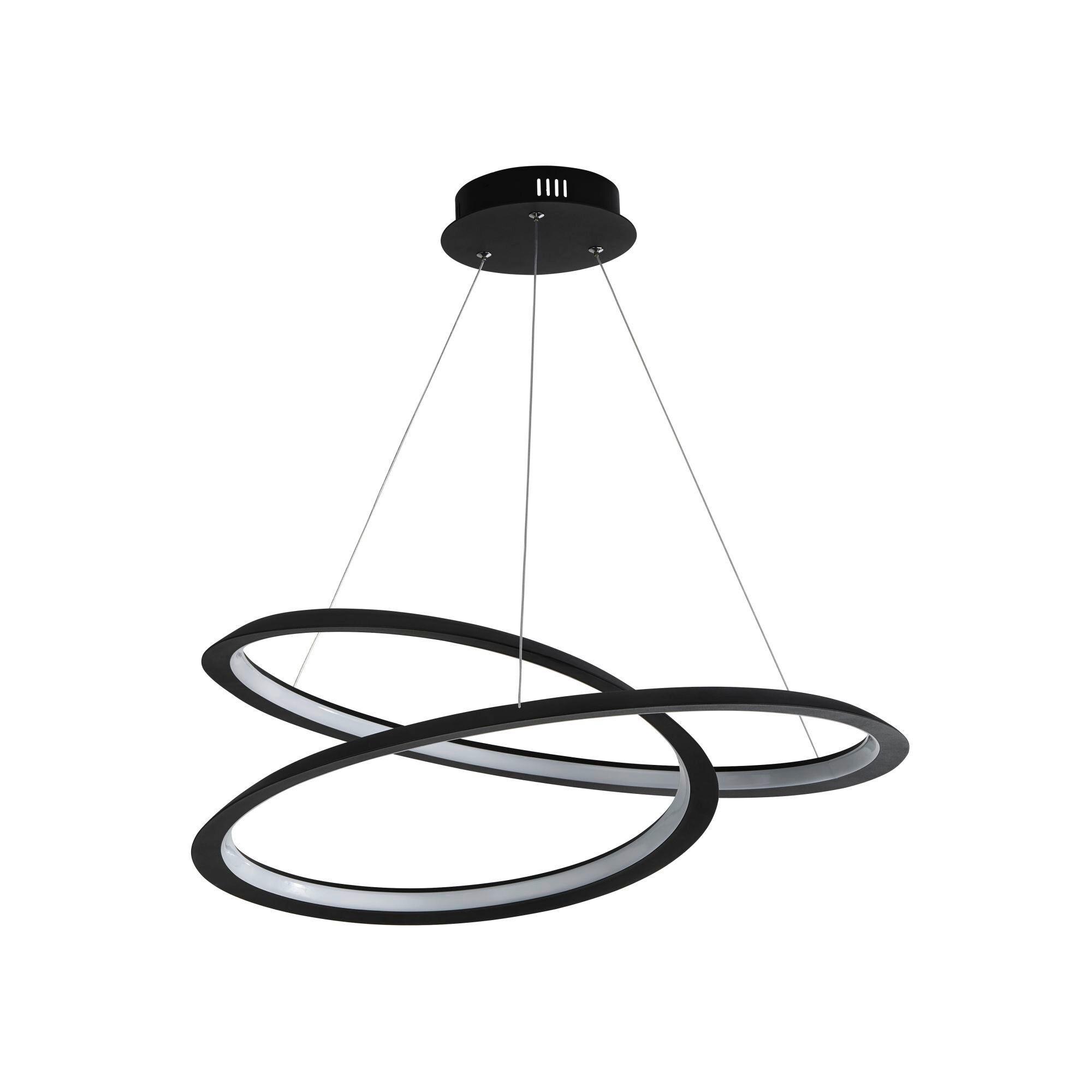 LED-Hängeleuchte 51871-1bk - Schwarz, Design, Kunststoff/Metall (60/19/61cm)