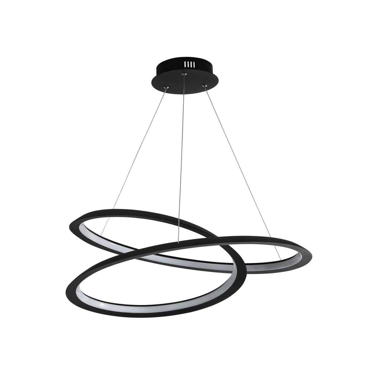 LED-Hängeleuchte 51871-1bk - Schwarz, Design, Kunststoff/Metall (60/19/61cm)