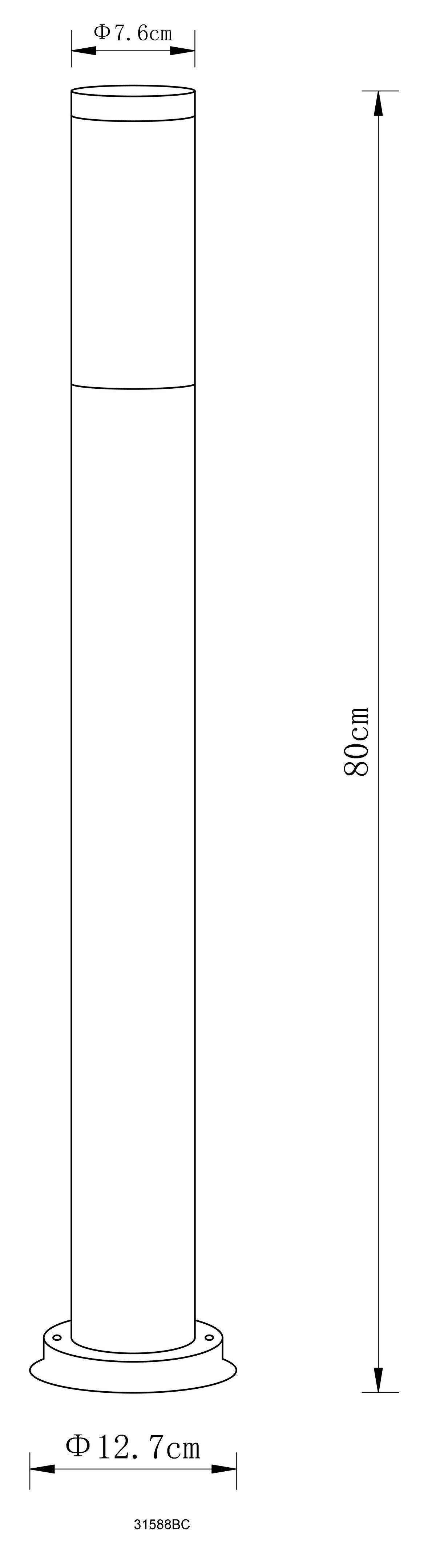 Außenleuchte 31588bc - Schwarz/Grau, Design, Kunststoff/Metall (12,7/80cm) - Globo