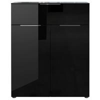 KOMODA OAKLAND - černá/barvy stříbra, Moderní, kompozitní dřevo/plast (83/102/42cm) - Premium Living