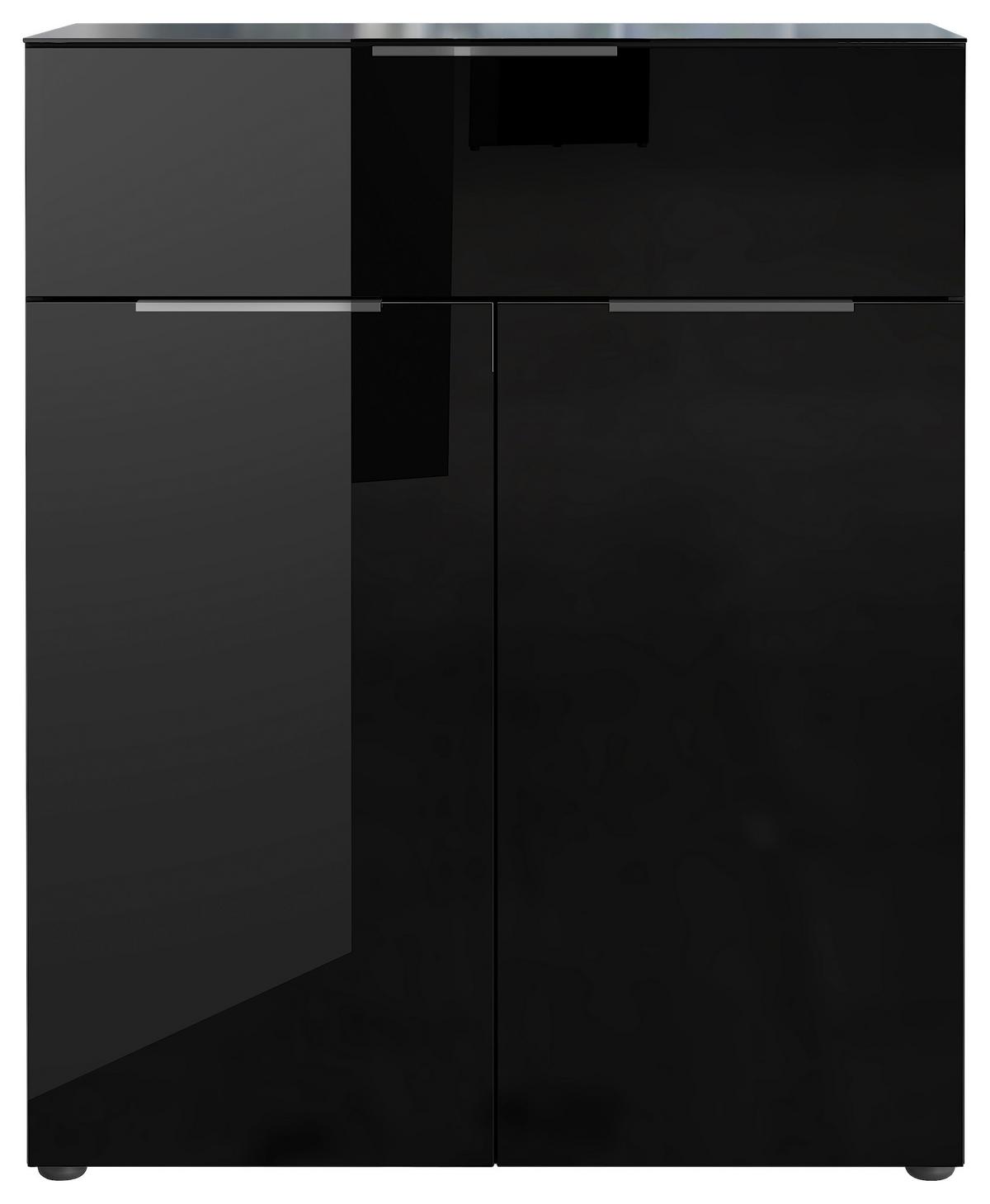 KOMODA OAKLAND - černá/barvy stříbra, Moderní, kompozitní dřevo/plast (83/102/42cm) - Premium Living
