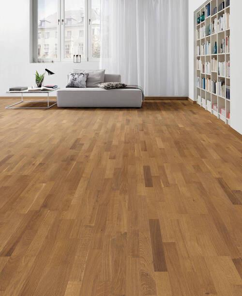 Parkettboden Eiche Schiffsboden Stärke 12mm - Mokka, Basics, Holzwerkstoff (18/220cm) - Living by HARO