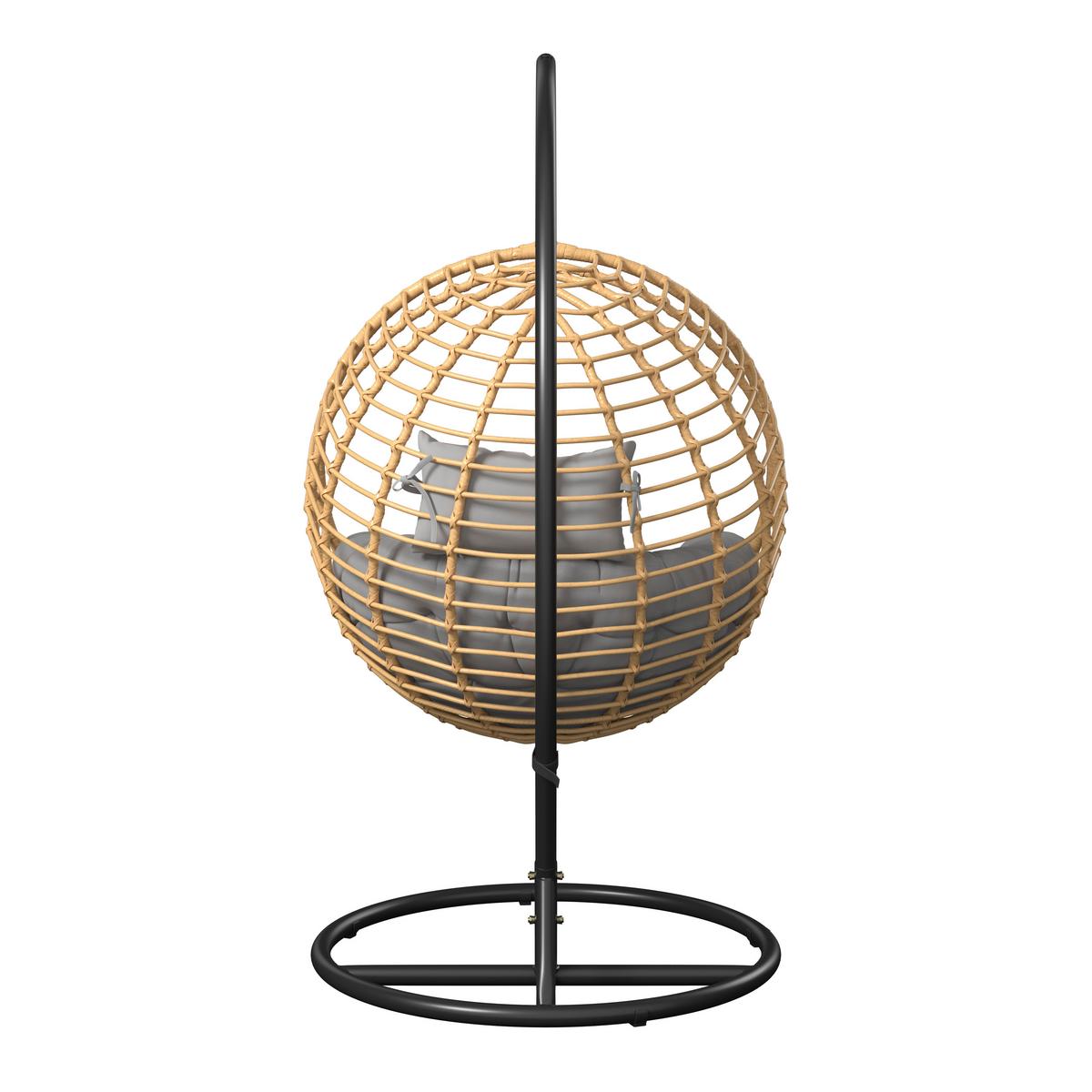 Hängesessel Ottawa - Schwarz/Naturfarben, Basics, Kunststoff/Textil (105/195/105cm) - Beldano