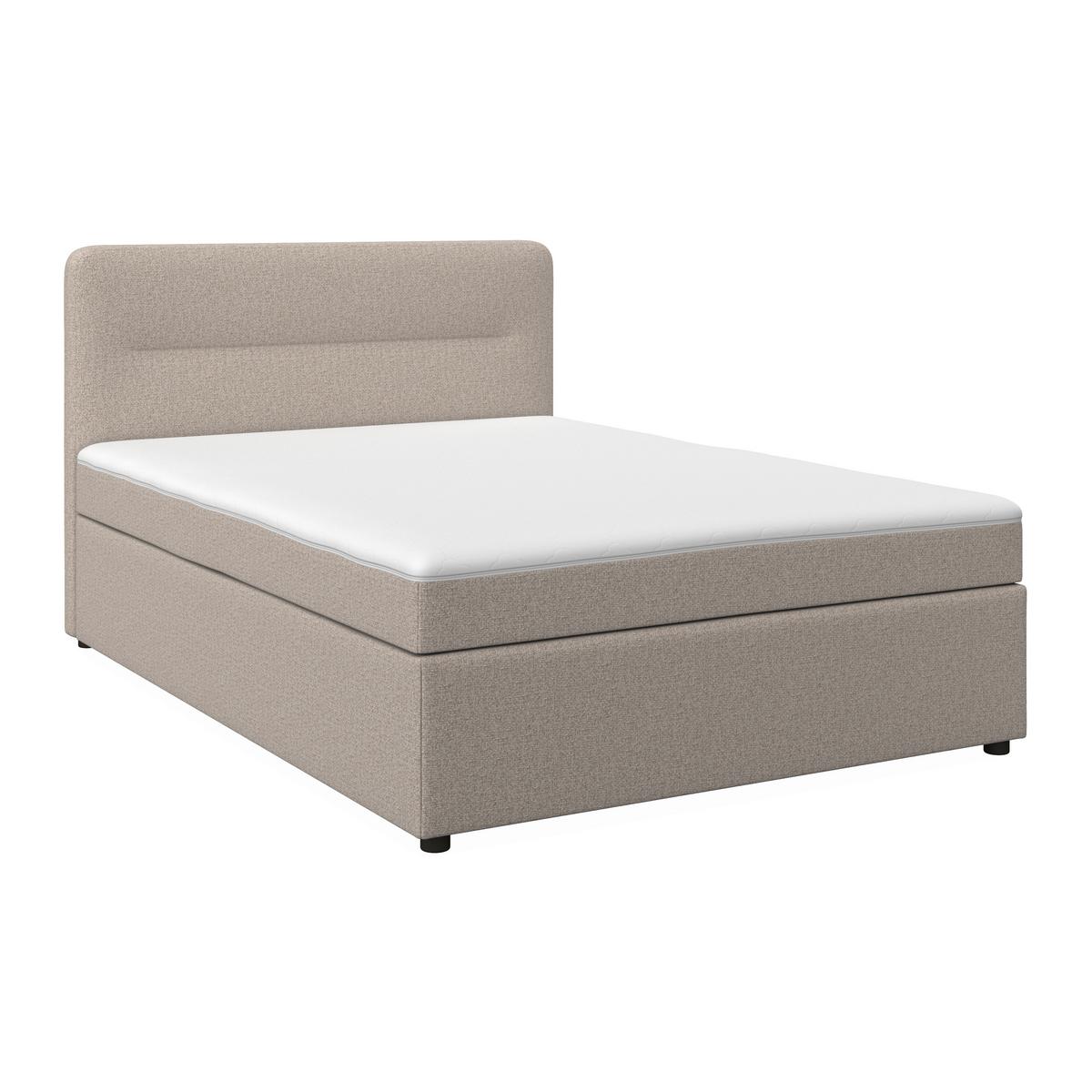 Boxspringová postel MARCO 140x200, šedohnědá - černá/šedohnědá, Moderní, dřevo/textil (140/200cm) - Bessagi Home