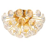 Deckenleuchte Cecilia - Klar/Goldfarben, Basics, Glas/Metall (39/39/22cm)