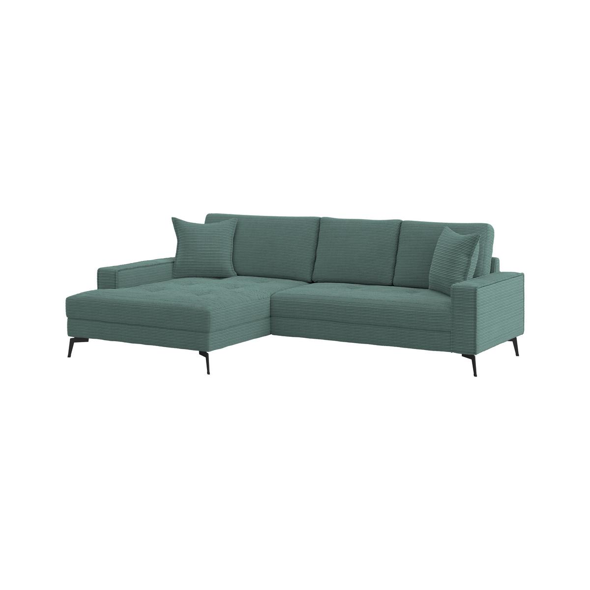 Ecksofa Zero Petrol 173x286 cm - Petrol/Schwarz, Trend, Textil (173/286cm)