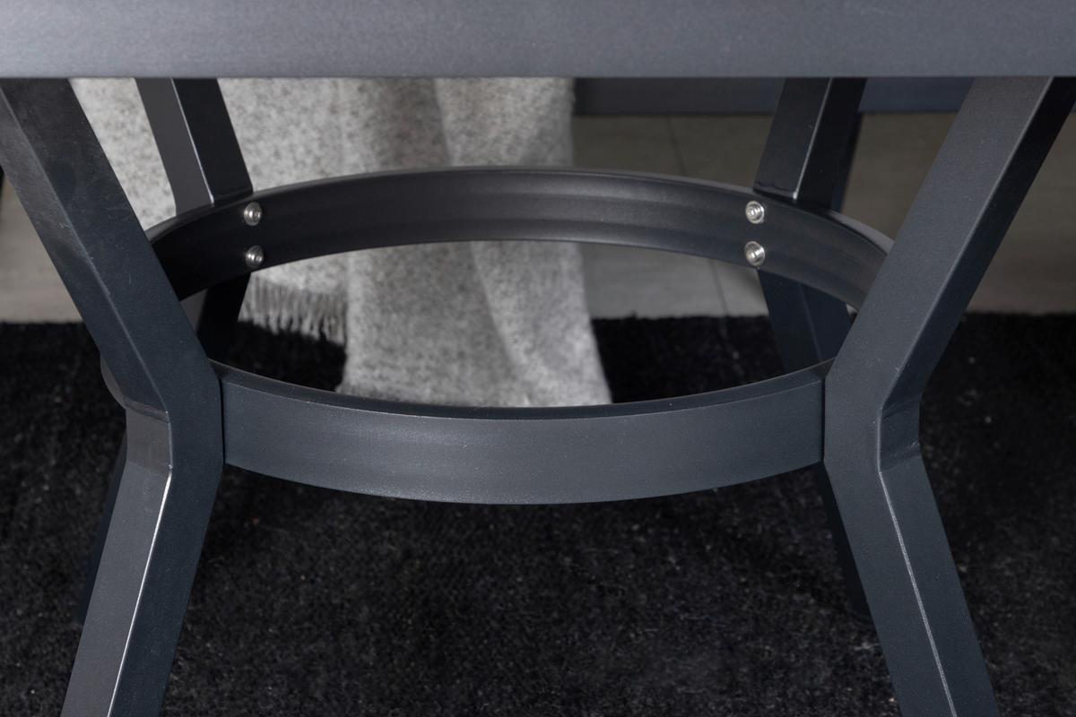 Loungegarnitur Virya - Schwarz/Grau, KONVENTIONELL, Textil/Metall - Gardenson