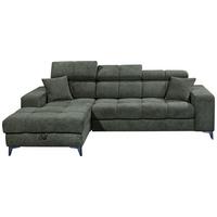 Ecksofa Sydney Dunkelgrün S: 172/268 Cm - Dunkelgrün/Schwarz, KONVENTIONELL, Textil (172/268cm) - MID.YOU